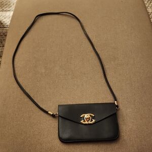Chic Black Designer Crossbody Bag